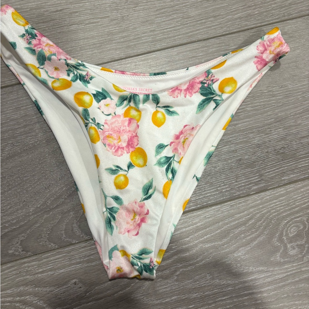 Victoria's Secret Pink and Yellow Floral Bikini Bottoms
